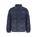 Blue Guess Jeans men's polyester jacket with a sleek design, featuring a front zipper and stylish collar.