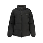 Guess Jeans Nero polyester women's jacket displayed, featuring a sleek black design with a front zipper and stylish collar.