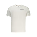 White cotton men's T-shirt by North Sails displayed on a hanger, showcasing a classic, casual style and soft fabric.