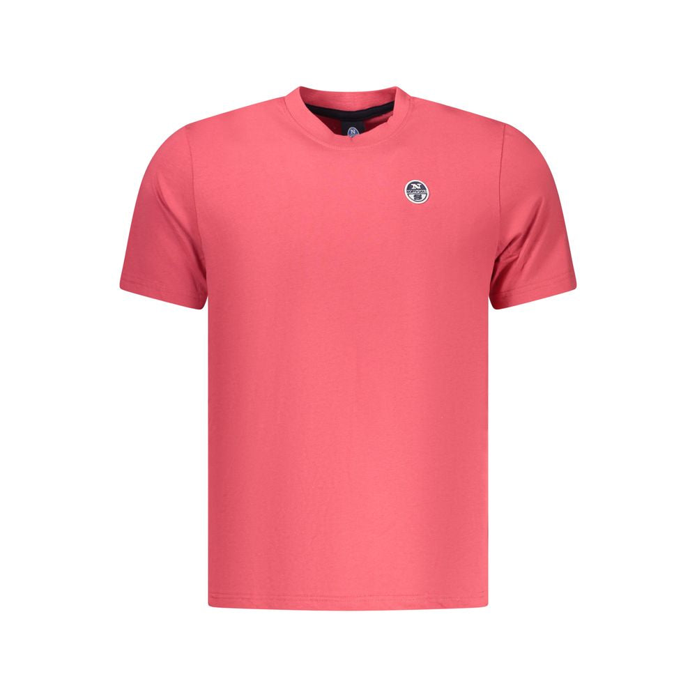 Red cotton men's T-shirt by North Sails, featuring a classic crew neck and casual fit.