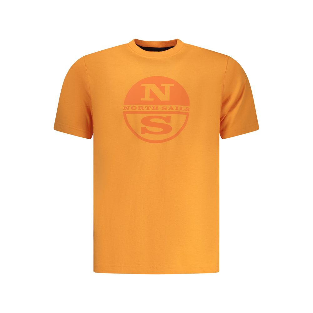 North Sails Arancione cotton men's T-shirt with crew neck and short sleeves, featuring a casual fit and vibrant orange color.