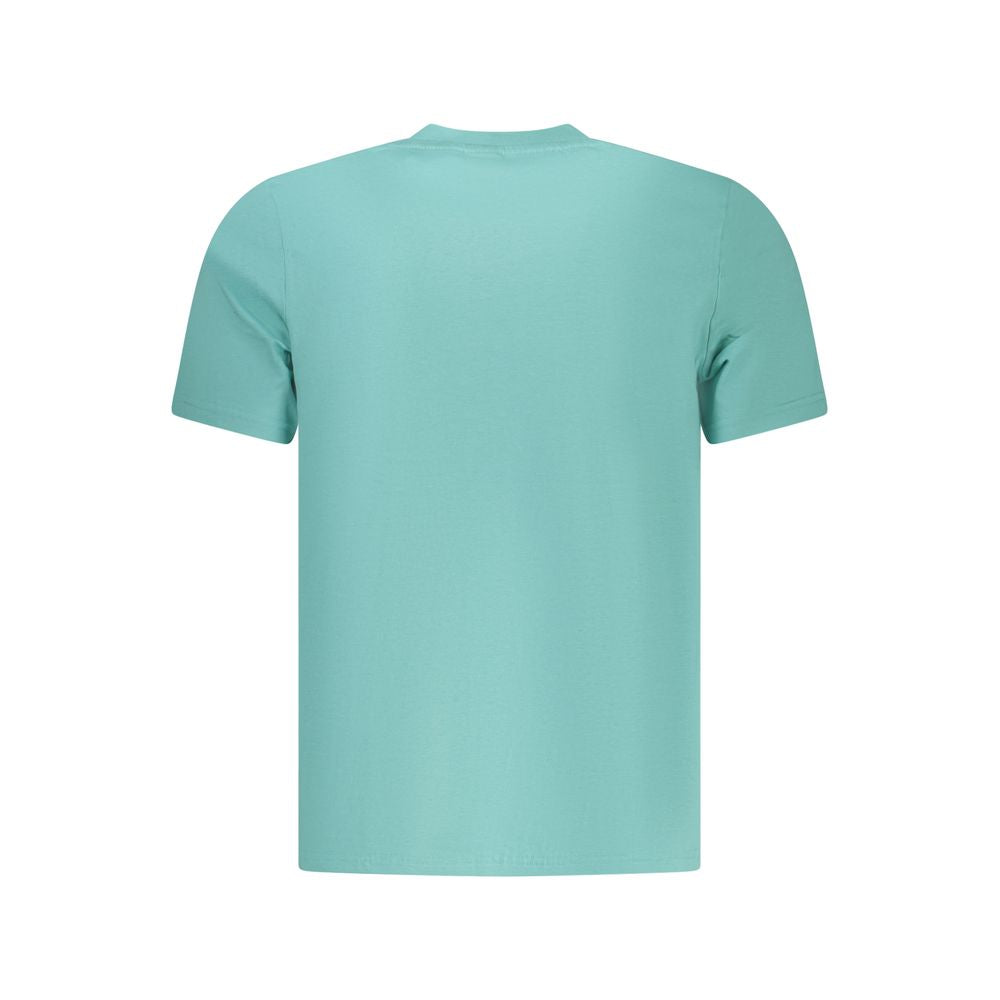 North Sails Azzurro cotton men's T-shirt featuring a classic crew neck and short sleeves, in a vibrant blue color.