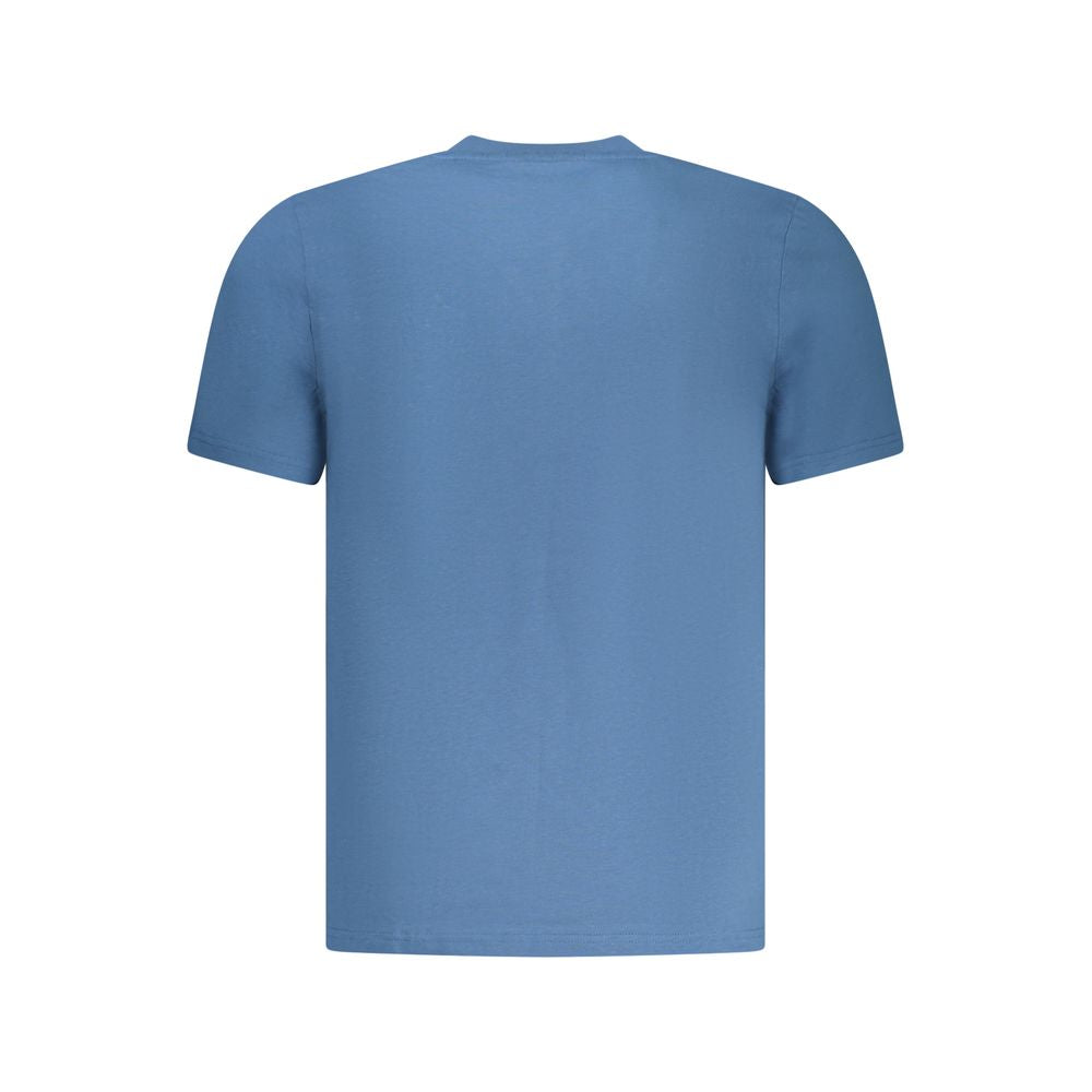 North Sails blue cotton men's T-shirt with crew neck and short sleeves, casual style, front view.