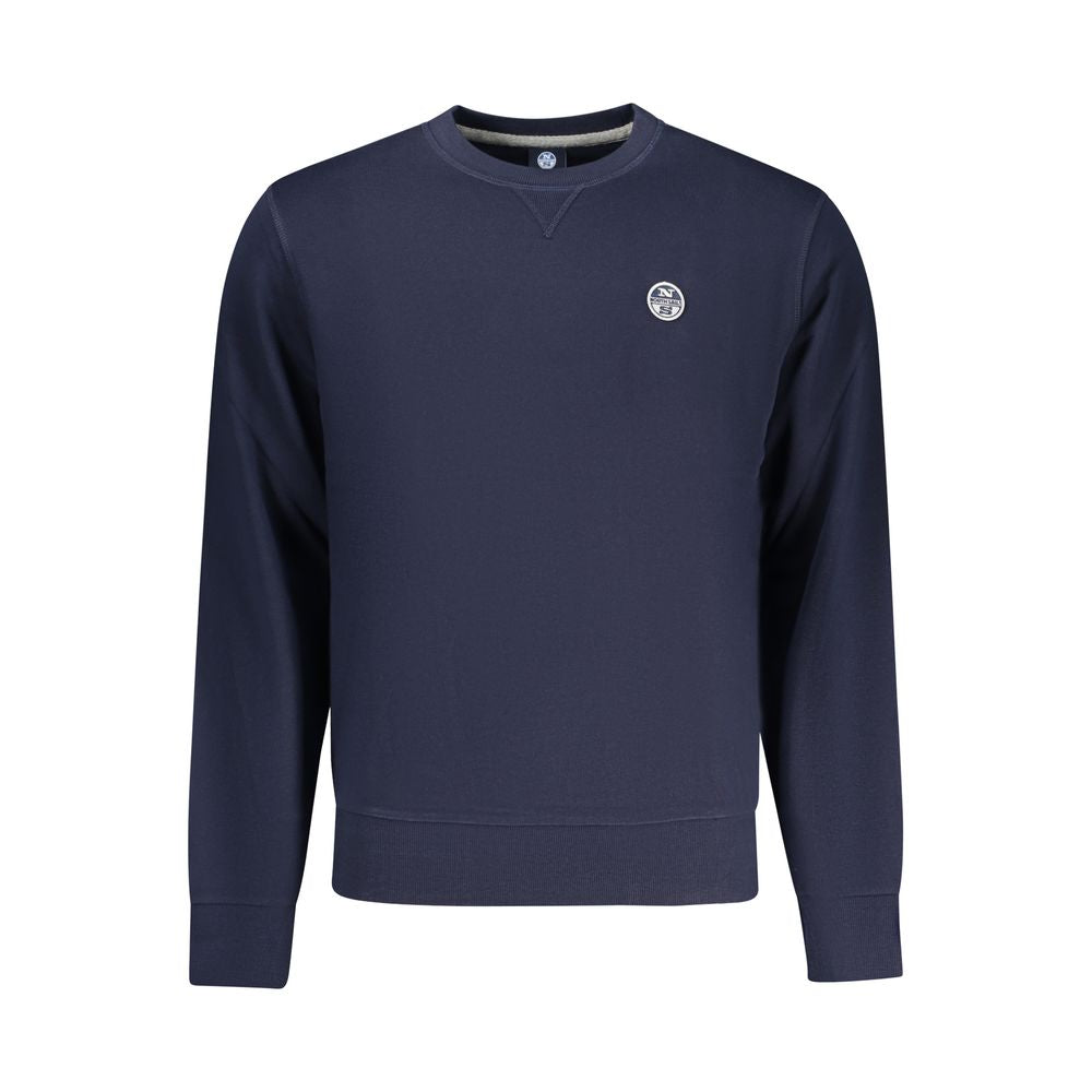 North Sails men's blue cotton sweatshirt with a crewneck and long sleeves, casual and comfortable for everyday wear.