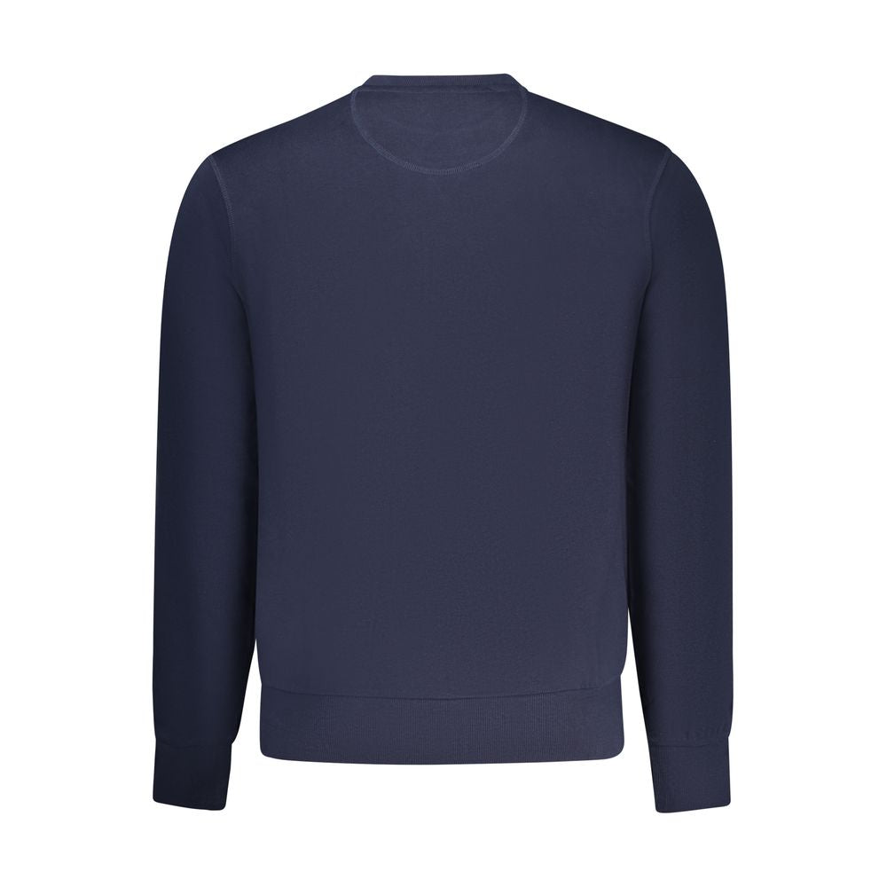 North Sails blue cotton men's sweatshirt with crew neck and long sleeves, casual and comfortable for everyday wear.
