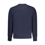 North Sails blue cotton men's sweatshirt with crew neck and long sleeves, casual and comfortable for everyday wear.