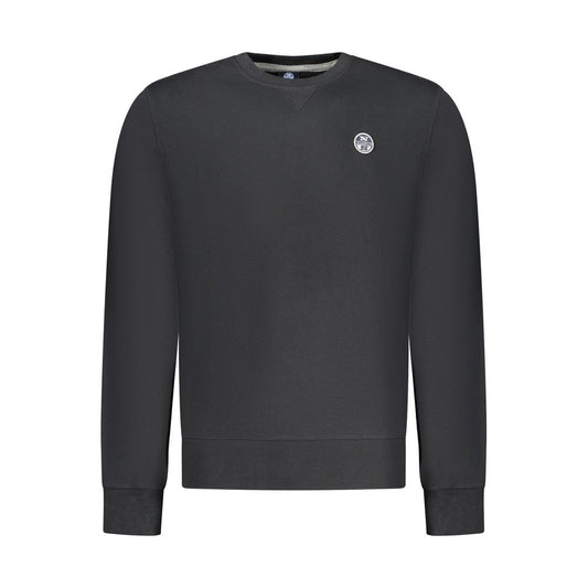 North Sails Black Cotton Men Sweatshirt North Sails