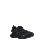 Balenciaga black polyethylene athletic sneakers with sleek design and modern style for activewear and casual wear.