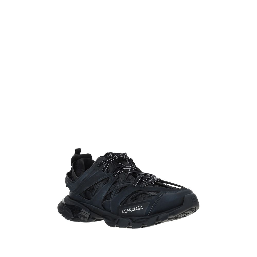 Balenciaga black polyethylene athletic sneakers with sleek design and modern style for activewear and casual wear.