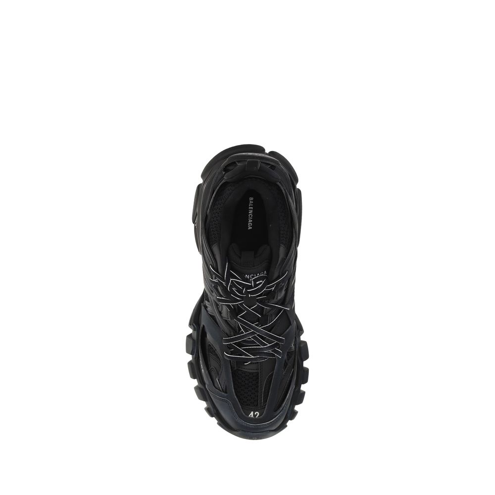 Balenciaga black polyethylene athletic sneakers with a sleek design and sporty silhouette.