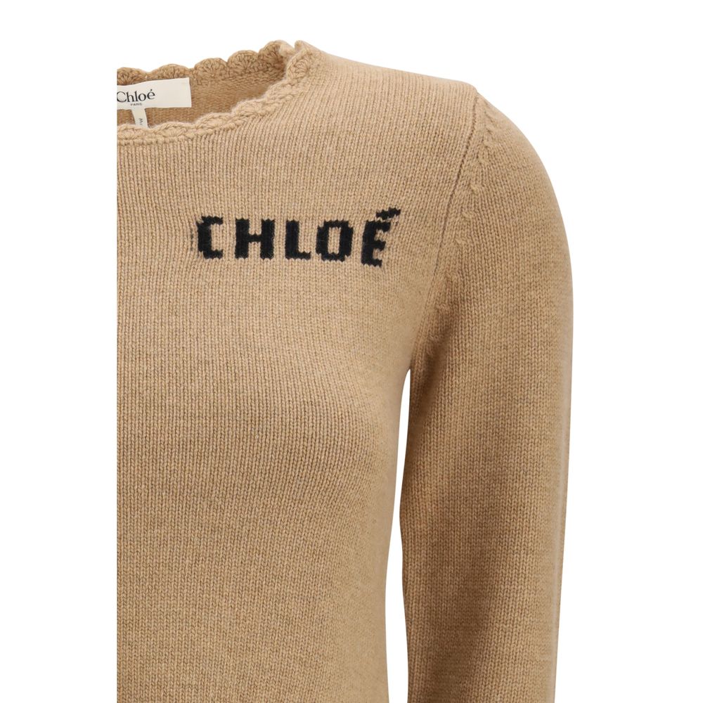 Chloé Brown Wool Sweatshirt Chloé