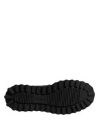 Dolce & Gabbana Black Leather DG Plaque Lace Up Boots Shoes - Eljoys Fashion 