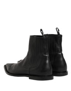 Dolce & Gabbana Black Chelsea Men Short Ankle Boots Shoes - Eljoys Fashion 