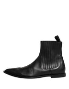 Dolce & Gabbana Black Chelsea Men Short Ankle Boots Shoes - Eljoys Fashion 
