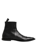 Dolce & Gabbana Black Chelsea Men Short Ankle Boots Shoes - Eljoys Fashion 