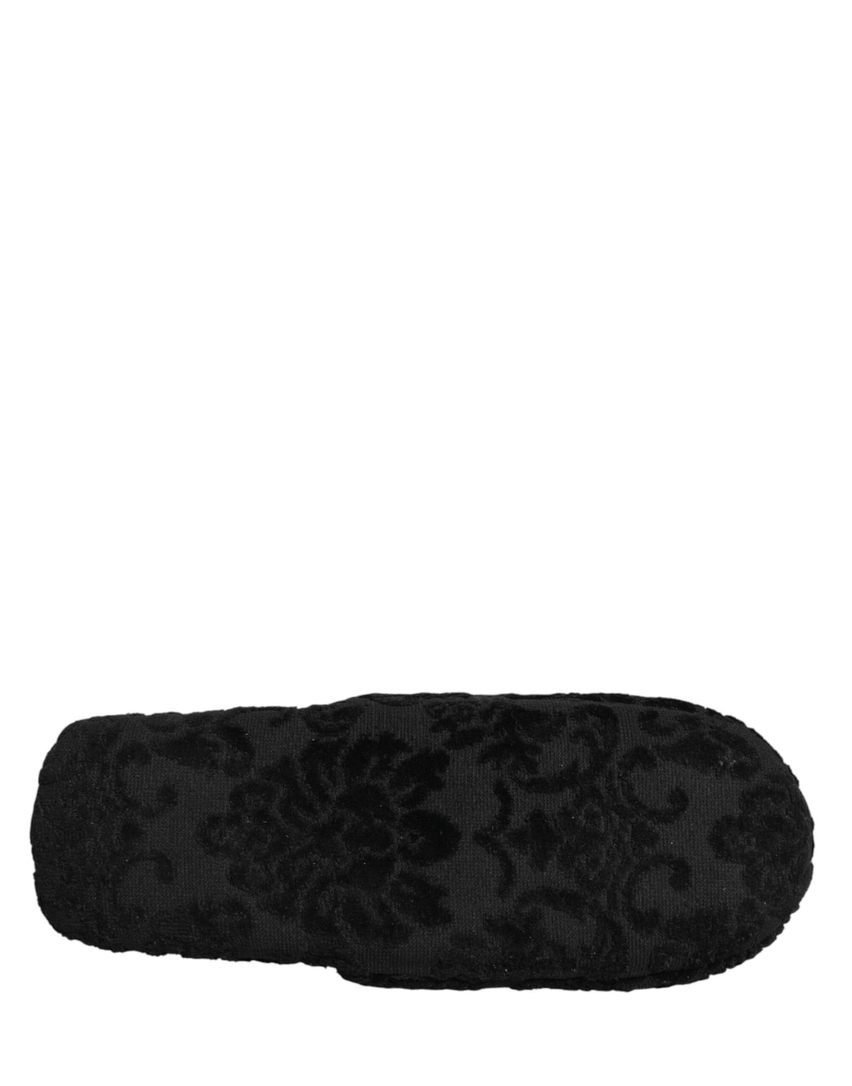 Dolce & Gabbana Black Logo Embroidered Slippers Flats Shoes - Eljoys Fashion 
