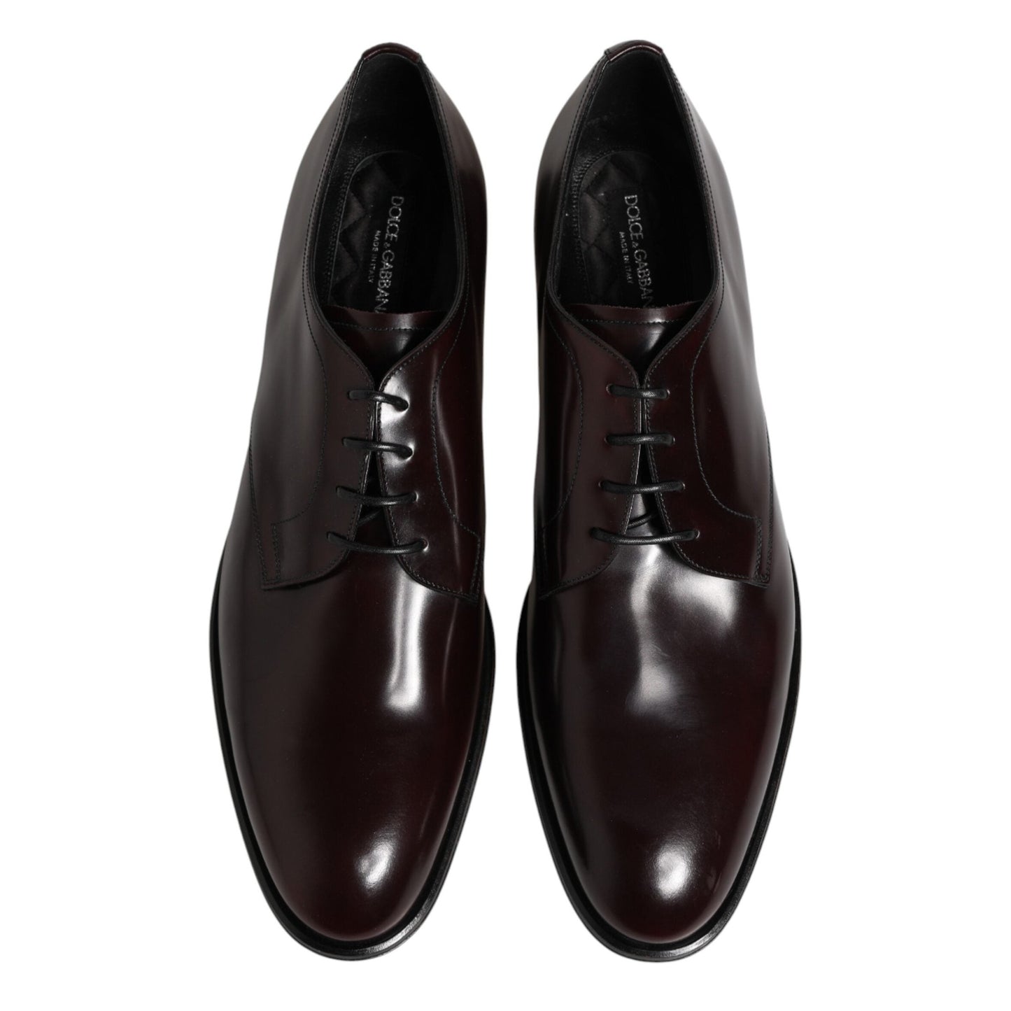 Dolce & Gabbana Black Lace Up Leather Dress Derby Men Shoes