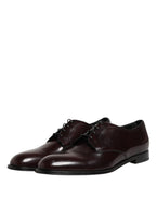 Dolce & Gabbana Black Lace Up Leather Dress Derby Men Shoes - Eljoys Fashion 