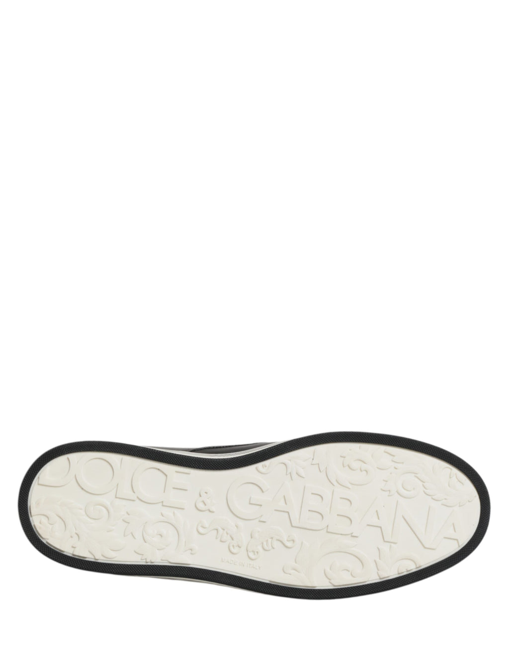Dolce & Gabbana Black Leather Signature Figures Sneakers Shoes - Eljoys Fashion 
