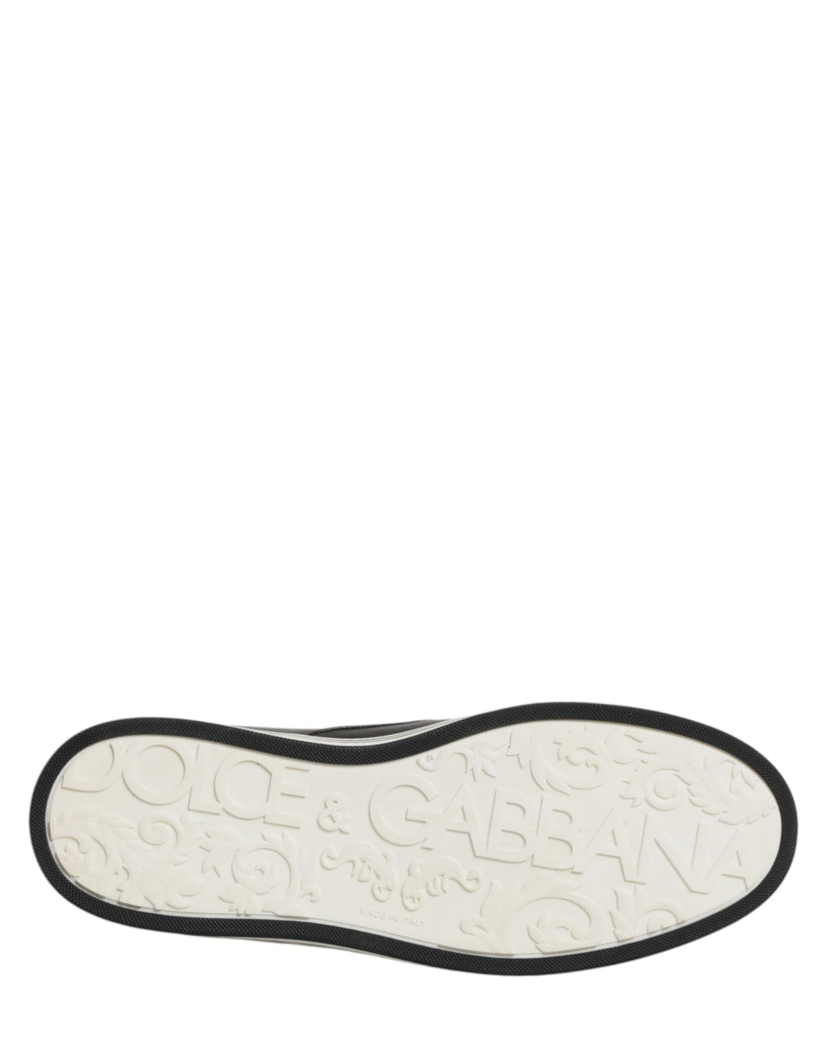 Dolce & Gabbana Black Leather Signature Figures Sneakers Shoes - Eljoys Fashion 