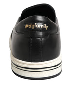 Dolce & Gabbana Black Leather Signature Figures Sneakers Shoes - Eljoys Fashion 