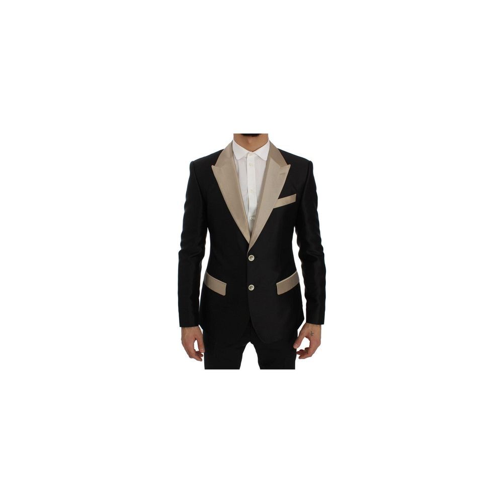 Dolce & Gabbana Black Silk Blazer Dolce & Gabbana