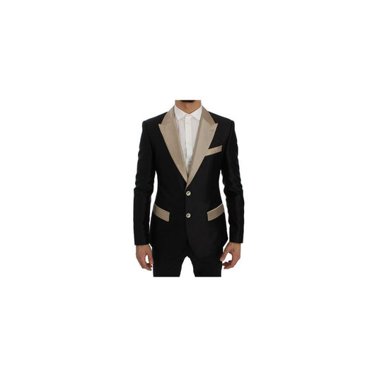 Dolce & Gabbana Black Silk Blazer Dolce & Gabbana