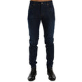Frankie Morello Blue Cotton Slim Fit Jeans Frankie Morello