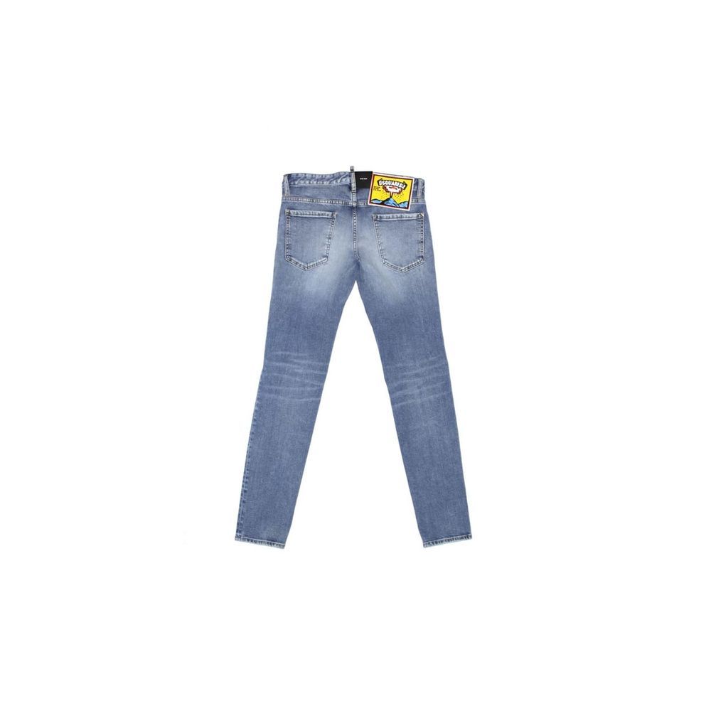 Dsquared² Blue Cotton Straight-Leg Jeans Dsquared²