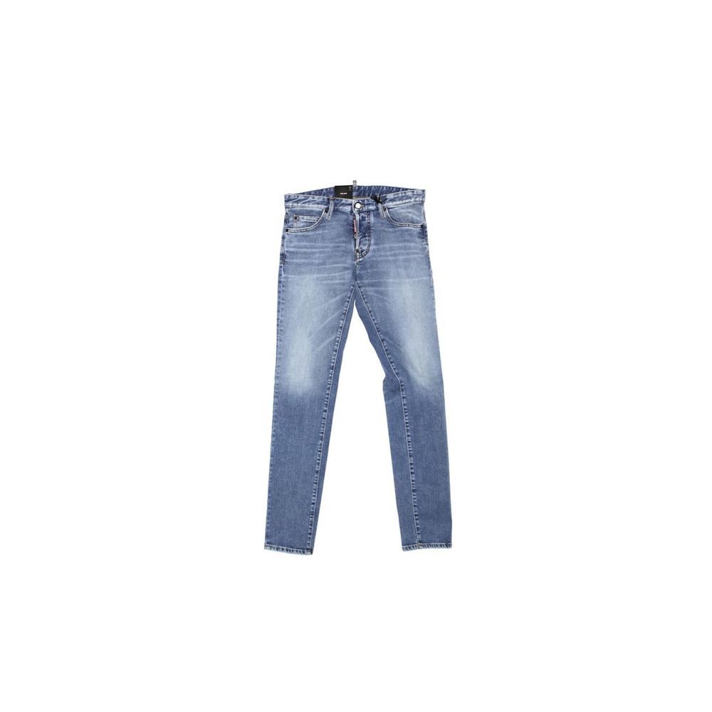 Dsquared² Blue Cotton Straight-Leg Jeans Dsquared²