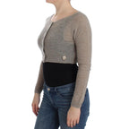 Ermanno Scervino Beige Alpaca Leather Cardigan Ermanno Scervino