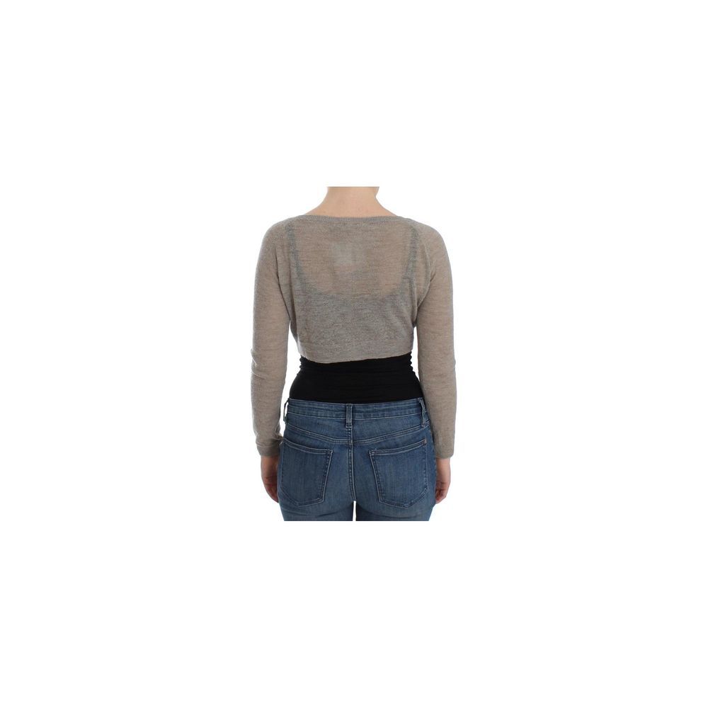 Ermanno Scervino Beige Alpaca Leather Cardigan Ermanno Scervino