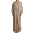 Dolce & Gabbana Beige Silk Full-Length Jacket Dolce & Gabbana