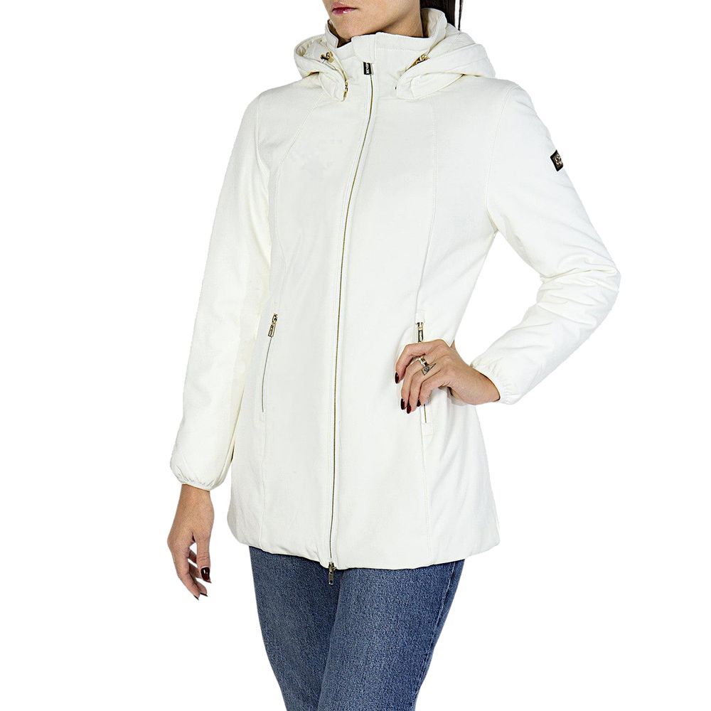 Yes Zee White Polyamide Coat Yes Zee