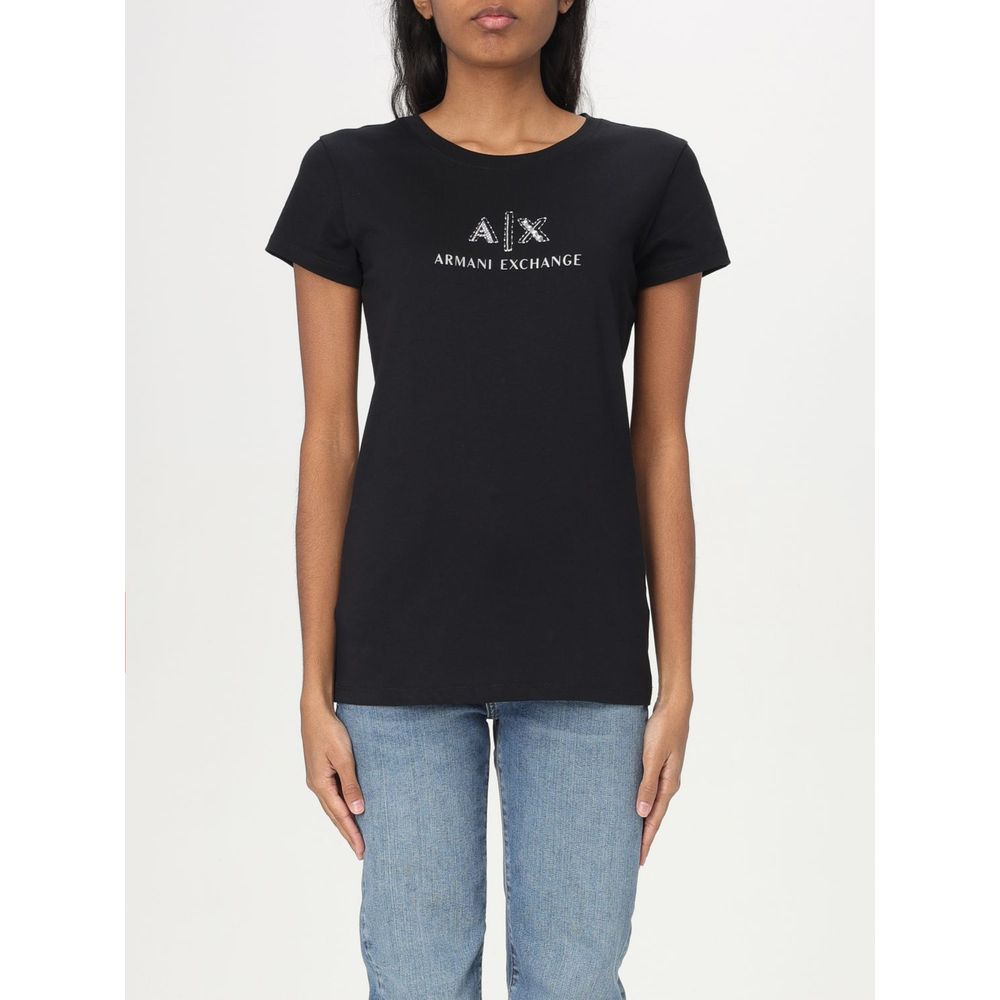 Armani Exchange Black Cotton T-Shirt Armani Exchange