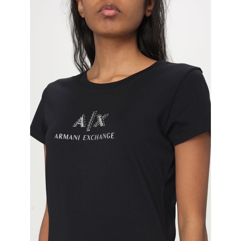 Armani Exchange Black Cotton T-Shirt Armani Exchange