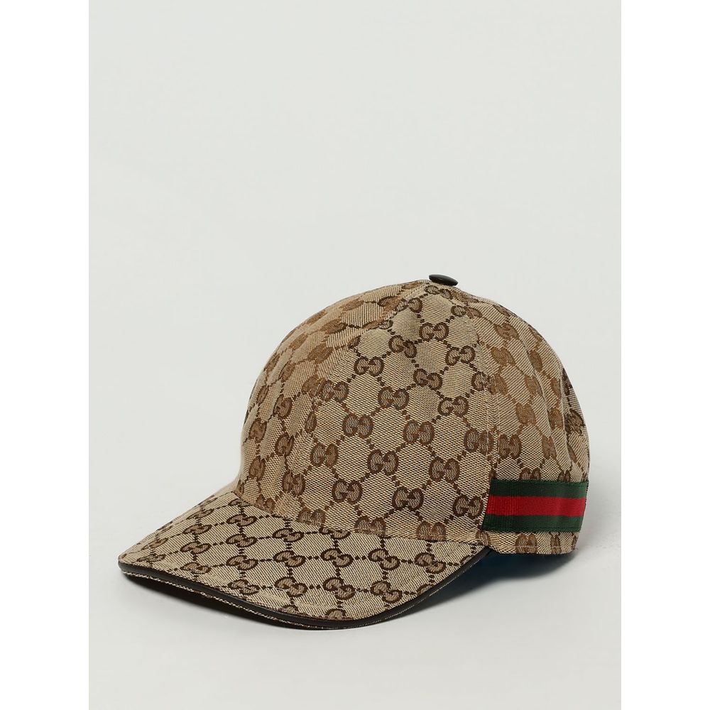Gucci Beige Cotton And Leather Cap Baseball Hat