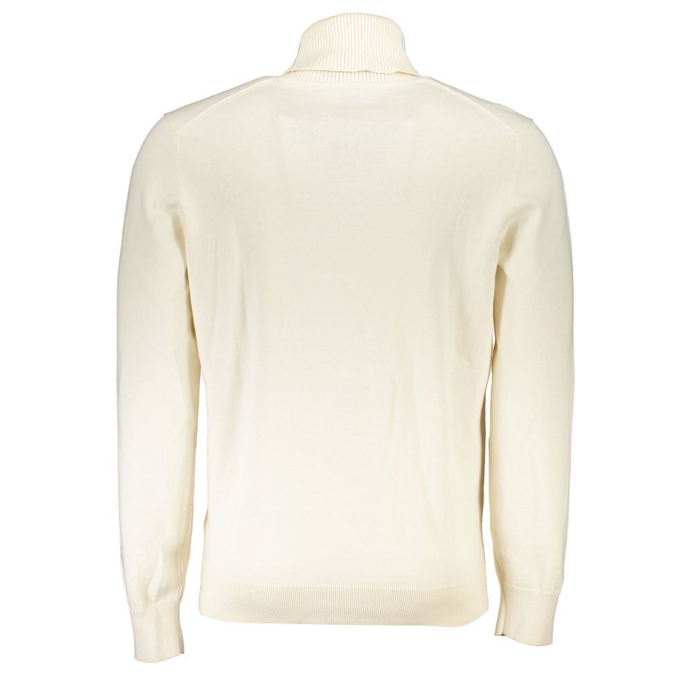 Hugo Boss White Cotton Turtleneck Hugo Boss
