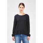 Gas Black Polyester Long Sleeve T-Shirt - Eljoys Fashion 