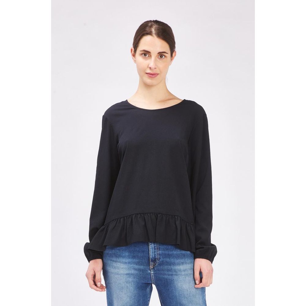 Gas Black Polyester Long Sleeve T-Shirt - Eljoys Fashion 