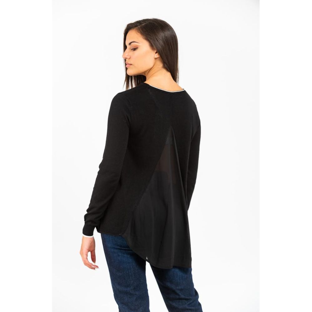 Gas Black Viscose Long Sleeve T-Shirt - Eljoys Fashion 