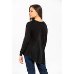 Gas Black Viscose Long Sleeve T-Shirt - Eljoys Fashion 