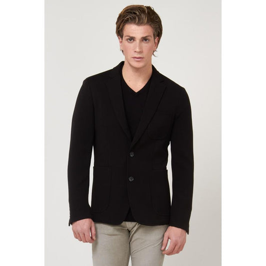 Gas Black Polyester Blazer Gas