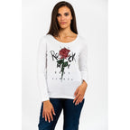 Gas White Cotton Long Sleeve T-Shirt - Eljoys Fashion 