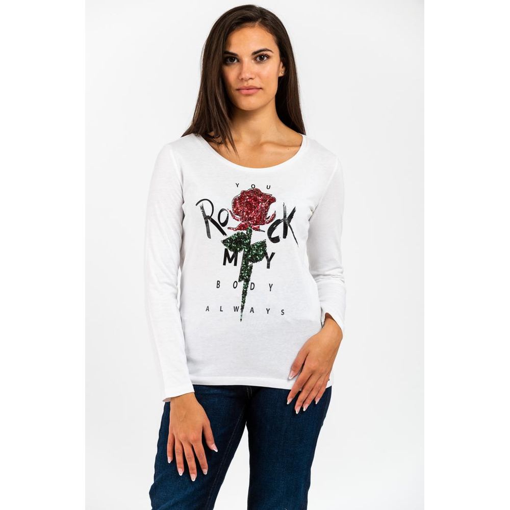 Gas White Cotton Long Sleeve T-Shirt - Eljoys Fashion 