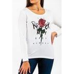 Gas White Cotton Long Sleeve T-Shirt - Eljoys Fashion 