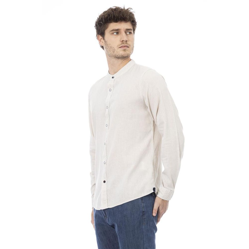 Baldinini Trend White Rayon Long Sleeve T-Shirt - Eljoys Fashion 