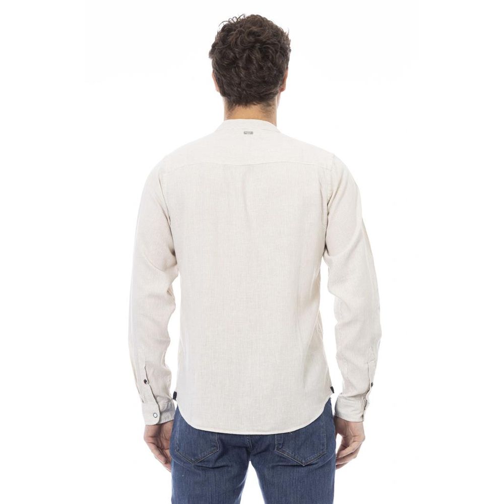 Baldinini Trend White Rayon Long Sleeve T-Shirt - Eljoys Fashion 