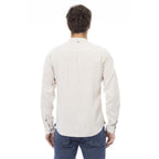 Baldinini Trend White Rayon Long Sleeve T-Shirt - Eljoys Fashion 