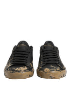 Dolce & Gabbana Black Portofino Mud Effect Low Top Sneakers Shoes - Eljoys Fashion 